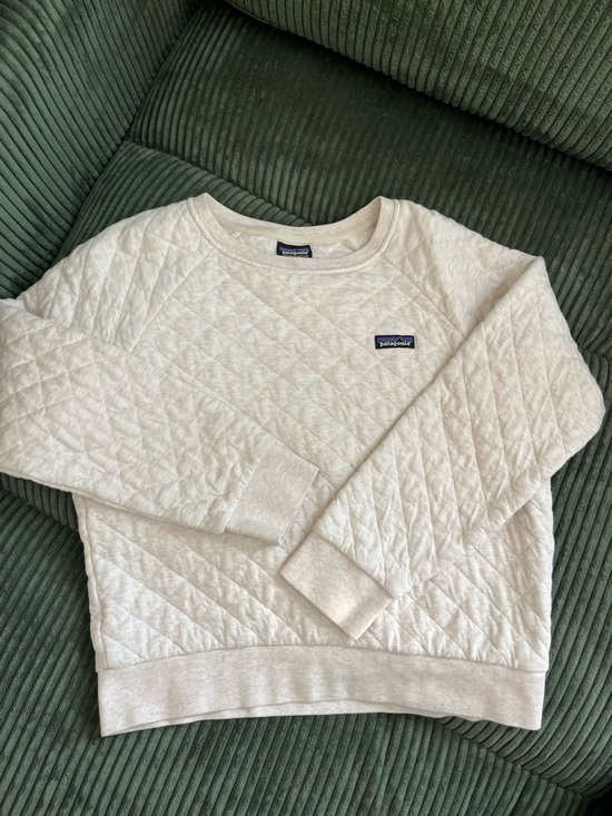 Patagonia Tops - Patagonia Cream Organic Cotton Quilted Crew Sweatshirt M Medium